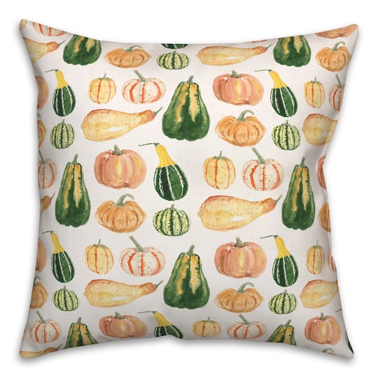 Pumpkin Goard Watercolor Throw Pillow